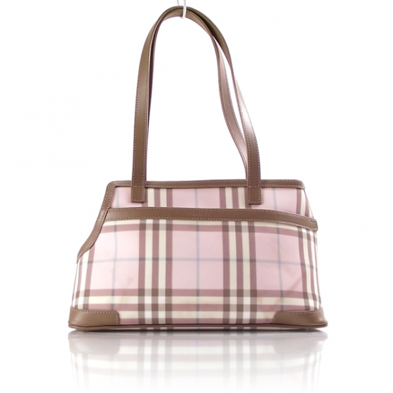 BURBERRY Check Plaid Dog Carrier Pink 11114