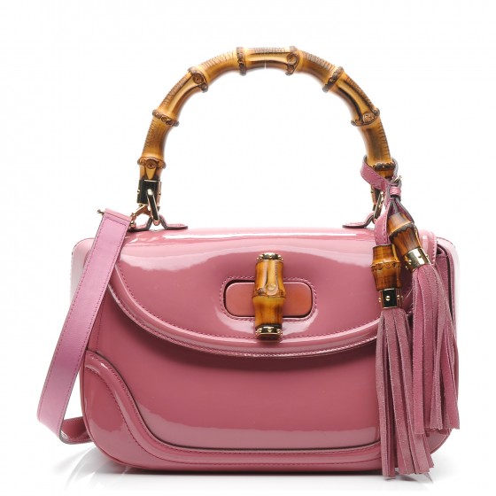 gucci pink bamboo handbag