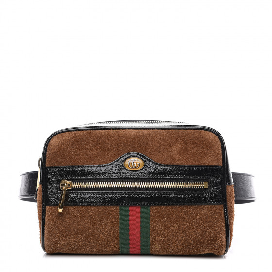 GUCCI Suede Small Ophidia Belt Bag 85 34 Brown 555161