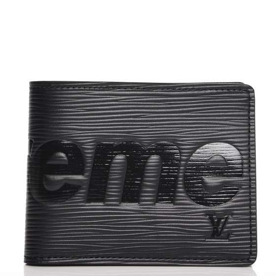 LOUIS VUITTON LV X SUPREME SLENDER WALLET 'EPI BLACK', Men's