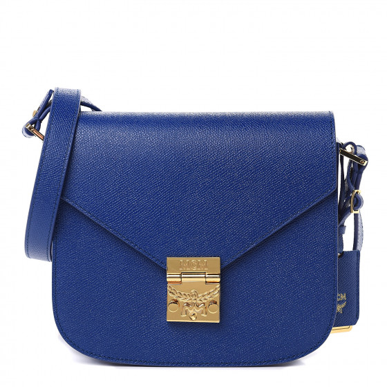 MCM Park Avenue Calfskin Small Patricia Crossbody Bag Blue 498349