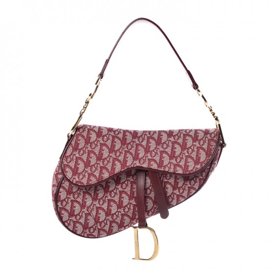 burgundy dior saddle bag