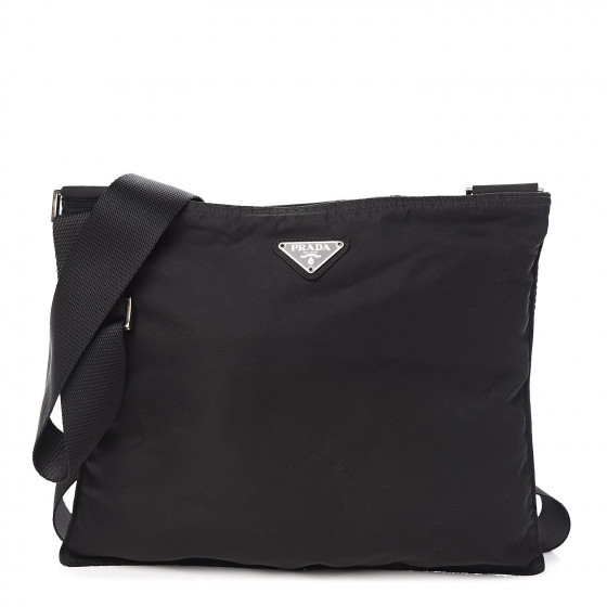 PRADA Tessuto Nylon Small Crossbody Bag Black 520711 | FASHIONPHILE