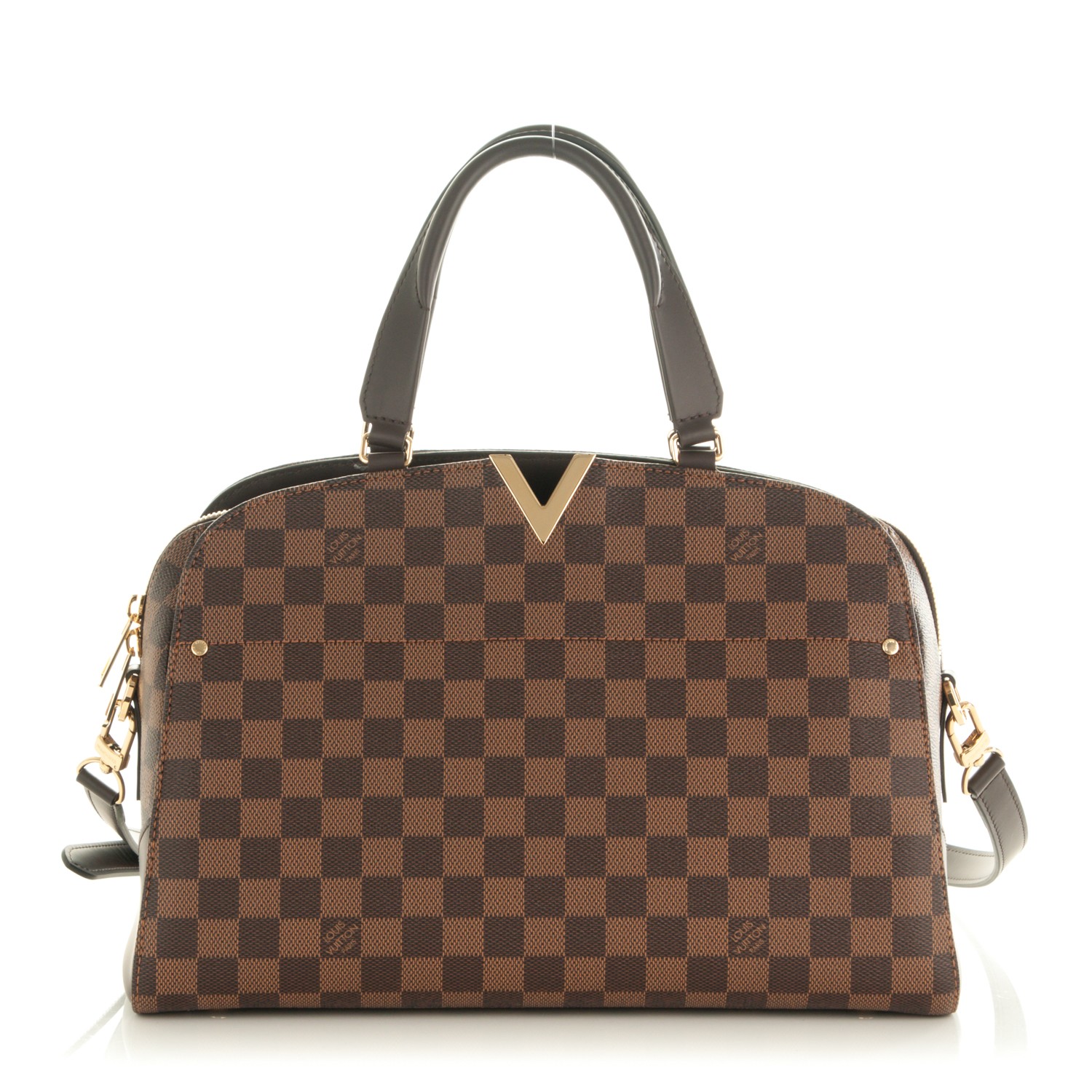 louis vuitton kensington damier ebene 'lv' tote bag LOUIS VUITTON Damier Ebene Kensington Bowling Bag 177280