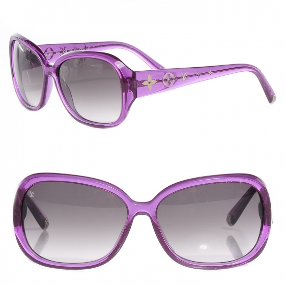 LOUIS VUITTON Obsession GM Z0642W Sunglasses Violet Glitter 88430 ...