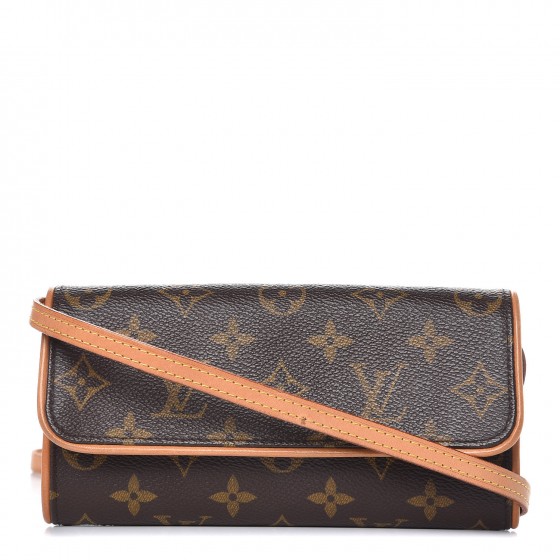 100% Louis Vuitton Pochette Twin PM M51854 Mono Canvas Handbag