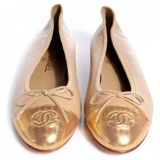 chanel flats cap toe