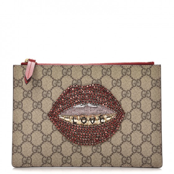 gucci clutch with lips
