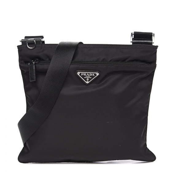 PRADA Tessuto Nylon Messenger Bag Black 550657