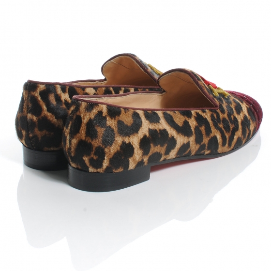 louboutin leopard loafers