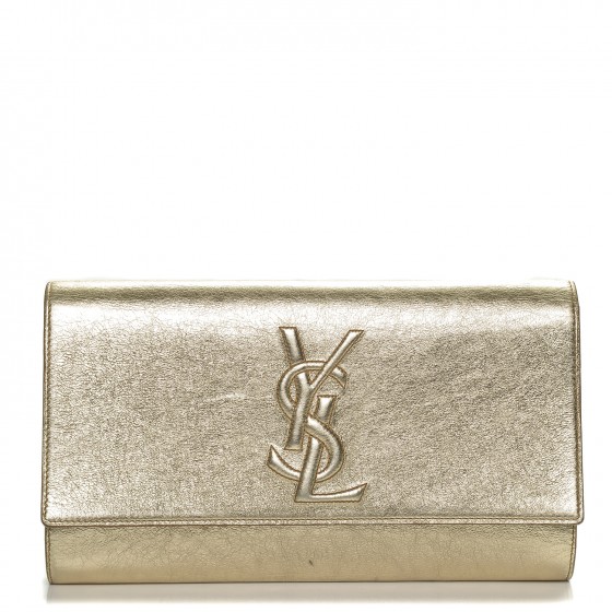 ysl gold metallic clutch