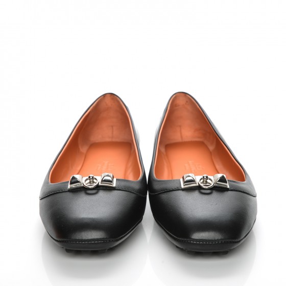 hermes black flats