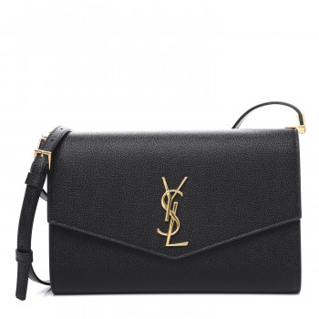 SAINT LAURENT Grain De Poudre Mini Uptown Crossbody Bag Black 573727