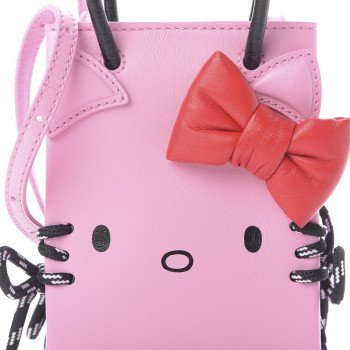 BALENCIAGA Calfskin Hello Kitty Phone Holder Bag Pink 676282 | FASHIONPHILE