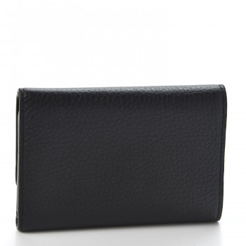 LOUIS VUITTON Taurillon Perforated Capucines Compact Wallet Black 580957