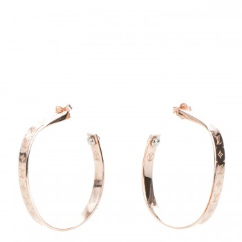 vuitton nanogram hoop louis earrings pink gold