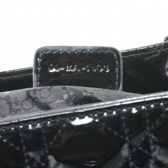 Christian Dior Patent Cannage Large Lady Dior Black Fashionphile