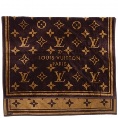 LOUIS VUITTON Monogram Classic Beach Towel Brown 85034