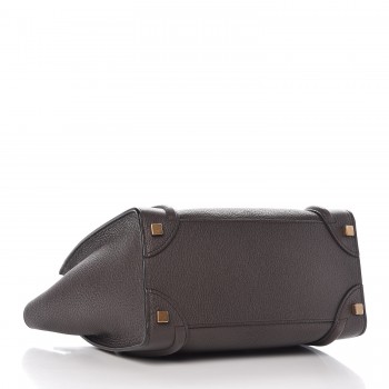 Celine Goatskin Micro Luggage Dark Taupe 336966 Celine Goatskin Micro Luggage Dark Taupe Empty Pinch Zoom