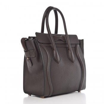 Celine Goatskin Micro Luggage Dark Taupe 336966 Celine Goatskin Micro Luggage Dark Taupe Empty Pinch Zoom