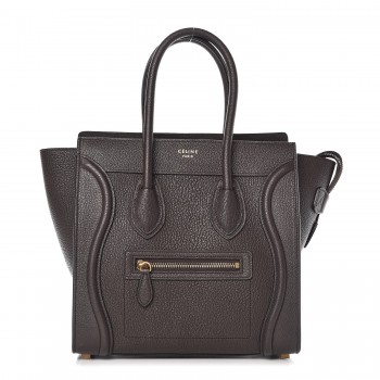 Celine Goatskin Micro Luggage Dark Taupe 336966 Celine Goatskin Micro Luggage Dark Taupe Empty Pinch Zoom
