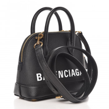 xxs calfskin ville grained balenciaga handle bag