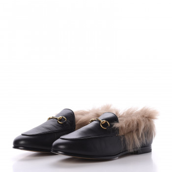 gucci jordaan fur loafer