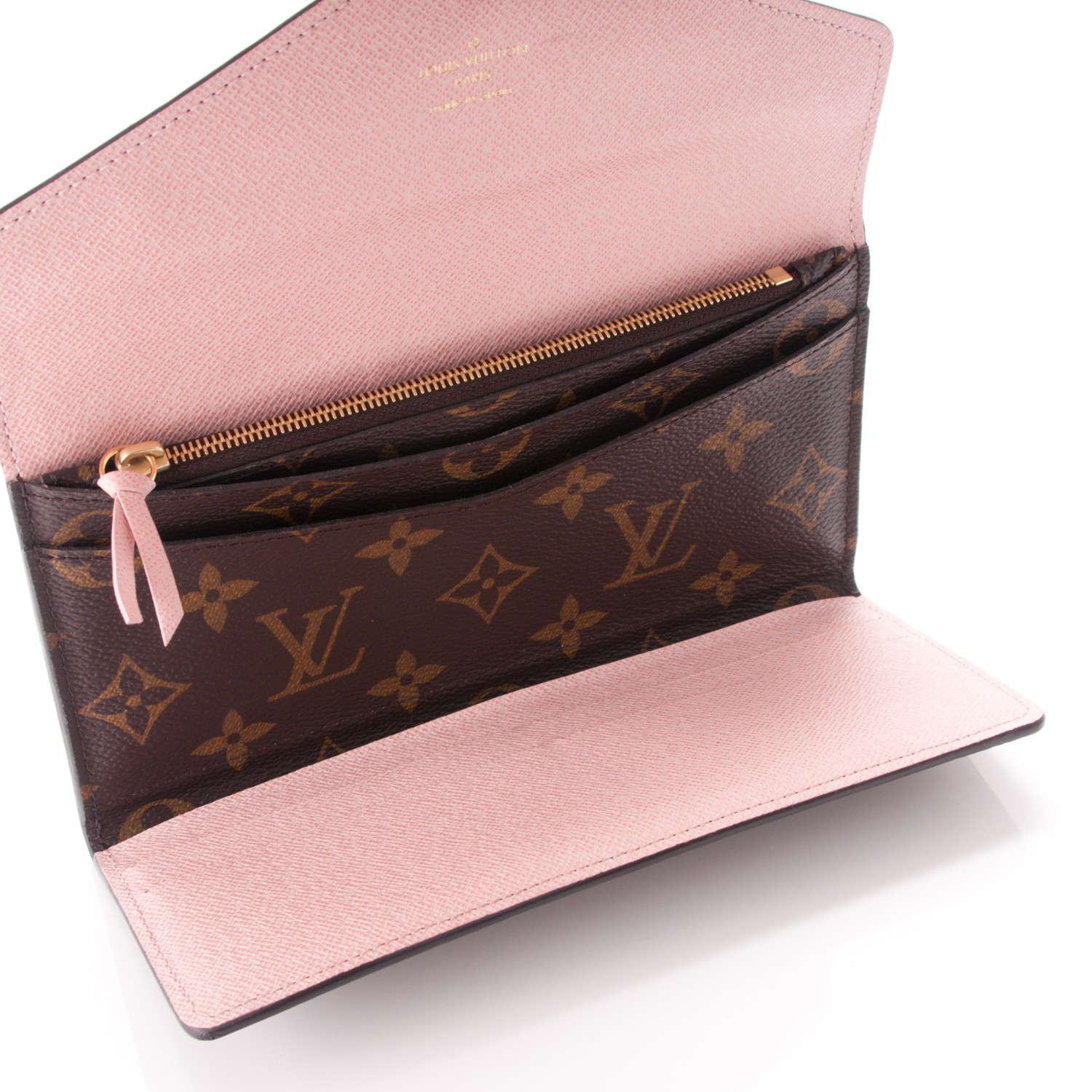 LOUIS VUITTON Monogram Josephine Wallet Rose Ballerine 176865