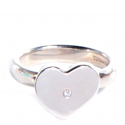 tiffany sterling diamond ring heart silver modern