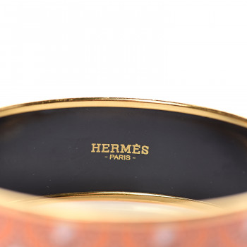 HERMES Enamel Printed Wide Collier de Chiens Bracelet 70 504640