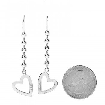 gucci sterling earrings drop heart silver