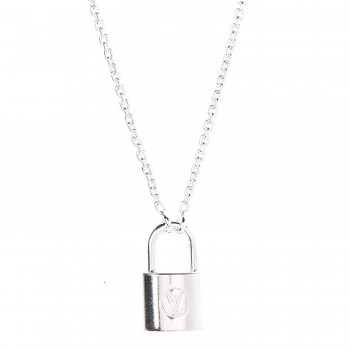 LOUIS VUITTON Sterling Silver Lockit Necklace 329926