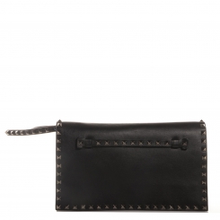 valentino black rockstud clutch