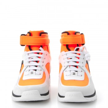 chanel high top orange sneakers