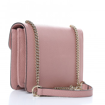 calfskin interlocking gucci dollar shoulder soft bag pink