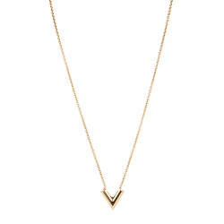 LOUIS VUITTON Essential V Necklace Gold 132385