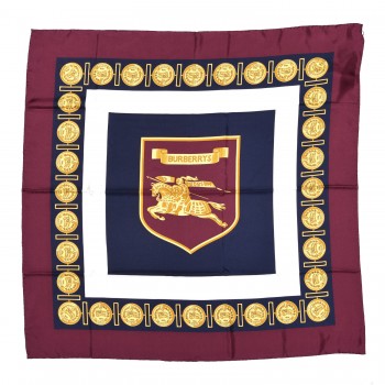 Silk Medallion Scarf Burgundy