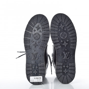 LOUIS VUITTON Glazed Calfskin Mens Ice Ankle Boots 9.5 Black 487698