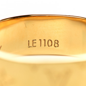 LOUIS VUITTON Monogram Nanogram Ring S Gold 535795