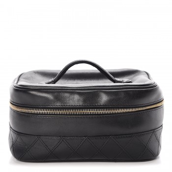 Lambskin Vanity Cosmetic Case Black