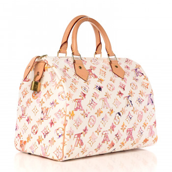 LOUIS VUITTON Watercolor Aquarelle Speedy 30 White 546642