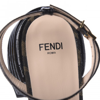 fendi promenade ff flat leather sandals