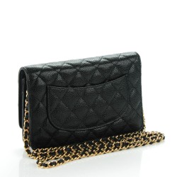 quilted woc caviar chanel wallet chain