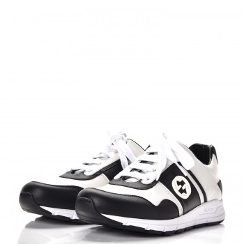 gucci calfskin sneakers black white