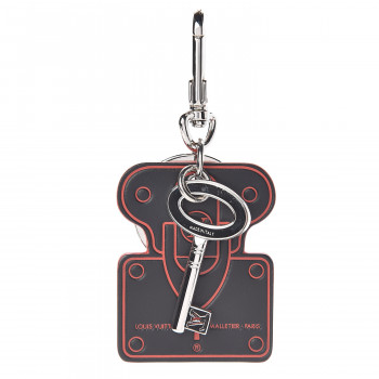 LOUIS VUITTON Calfskin S Lock Bag Charm Key Holder Silver 511120