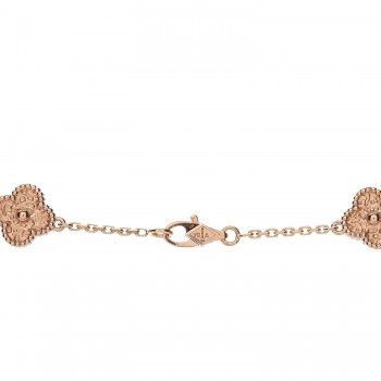 VAN CLEEF & ARPELS 18K Rose Gold 16 Motifs Sweet Alhambra Necklace 