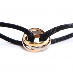 cartier bracelet trinity cord 18k adjustable yellow pink gold