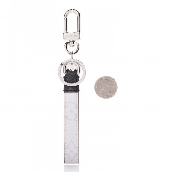 LOUIS VUITTON Monogram Eclipse White Slim Dragonne Bag Charm Key Holder 410180