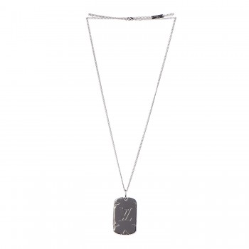 Louis Vuitton locket necklace monogram M62484 pendant men's silver