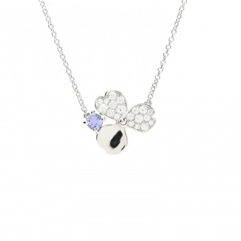 tanzanite tiffany platinum pendant necklace diamond flowers paper